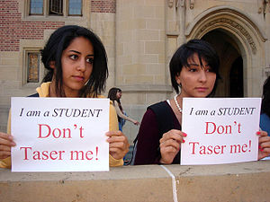 UCLA students protest taser incident, November...