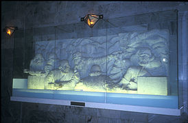 Another frieze scene, this one depicting a scene from Shahnameh.