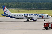 The aircraft involved, pictured under a previous registration in 2015 Ural Airlines, VP-BMW, Airbus A320-214 (21365622235).jpg