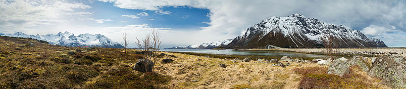 View at Gimsøystraumen in Vågan, Lofoten, Norway, 2015 April