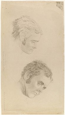 ציורים של הנידון תומאס בוק של פניו של אלכסנדר פירס, לאחר הוצאתו להורג ב-1824.