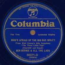 Ben Bernie's 1933 version Who's Afraid of the Big Bad Wolf%3F.tif