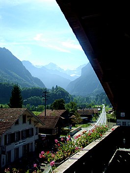 The valley of the Lütschine river, seen from Wilderswil