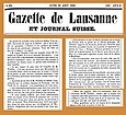 La Gazette de Lausanne du 30 août.