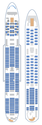 The A380-800 layout with 550 seats displayed