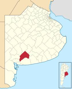 location of Coronel Pringles Partido in Buenos Aires Province