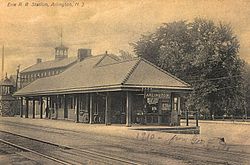 Старый железнодорожный вокзал Арлингтона, около 1910 года.