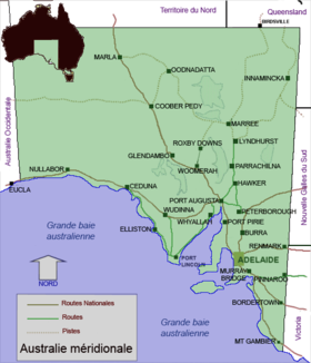 carte : Géographie de l'Australie-Méridionale