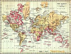 The British Empire in 1897. The empire became the largest and most extensive empire in history.