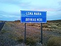 Spanish-Welsh bilingual signage in Loma Maria (Bryniau Meri)