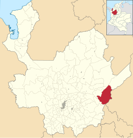 Die Lage der gesamten Fläche der Gemeinde Puerto Berrío auf der Karte von Antioquia