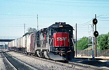 SSW GE B40-8 8067 in Colton, California Colton junction.jpg