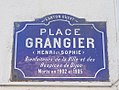 Plaque de la place Grangier