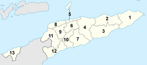Peta distik-distrik di Timor Leste, urutan geografis