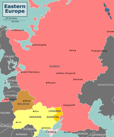 東ヨーロッパの地図