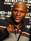 Floyd Mayweather Jr. at a press conference in 2011