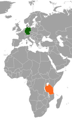 Lage von Deutschland und Tansania