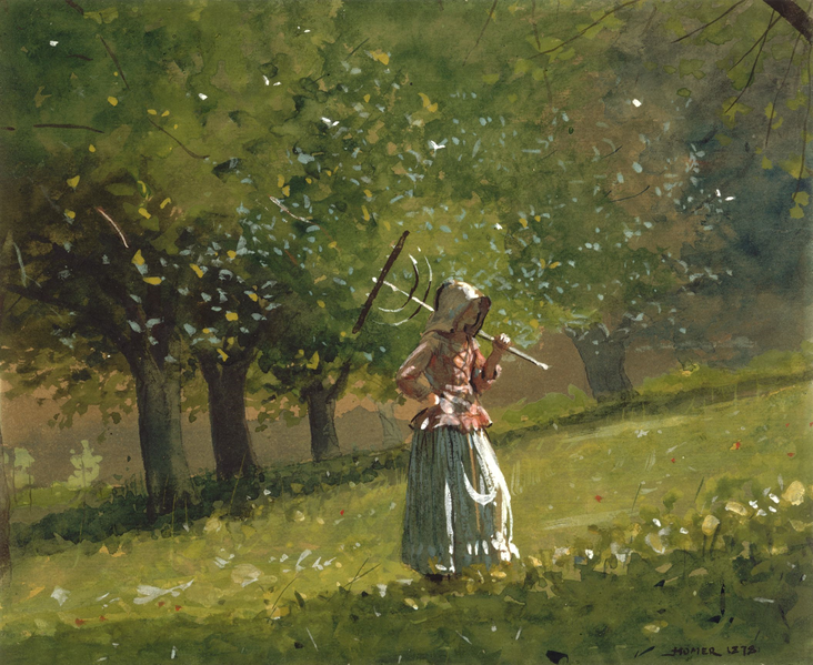 File:Girl with Hay Rake by Winslow Homer, 1878.png
