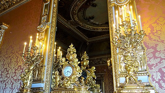 Paire de candélabres, salon de l'Horloge, hôtel du ministre des Affaires étrangères à Paris.