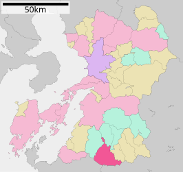 Situering van Hitoyoshi in de prefectuur Kumamoto