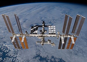 English: The International Space Station as se...