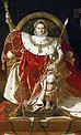 Энгр. «Наполеон на троне», 1804. Парадный тронный портрет Бонапарта в виде императора со всеми сопутствующими атрибутами.