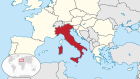 Localización de Italia.