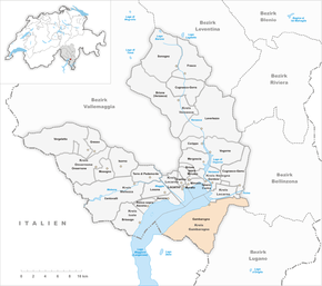 Poziția localității Gambarogno