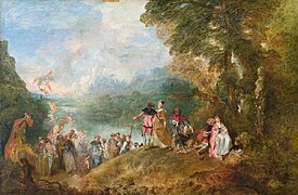 Pèlerinage à l'île de Cythère (1717) d'Antoine Watteau, musée du Louvre, Paris.