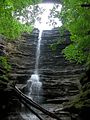 Image 18A view of Lake Falls in Matthiessen State Park in La Salle County near Oglesby. The park's stream begins with the Lake Falls and flows into the Vermillion River. Photo credit: Cspayer (from Portal:Illinois/Selected picture)