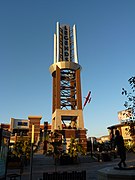 The tower in the center of the Outlets at Legends in Sparks