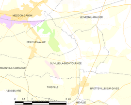 Mapa obce Ouville-la-Bien-Tournée