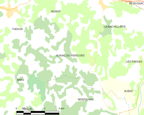 Poziția localității Auriac-du-Périgord