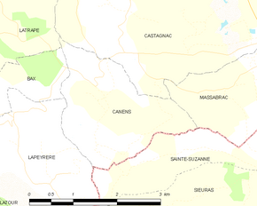 Poziția localității Canens