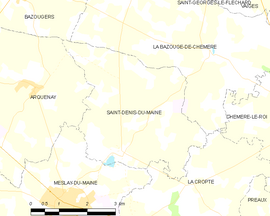 Mapa obce Saint-Denis-du-Maine