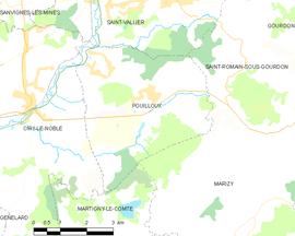 Mapa obce Pouilloux