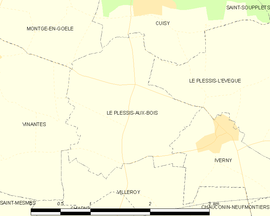 Mapa obce Le Plessis-aux-Bois