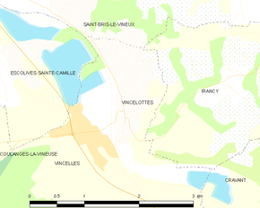 Poziția localității Vincelottes