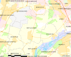 Mapa obce Vert-le-Grand