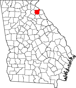 Карта Джорджии с выделением округа Франклин