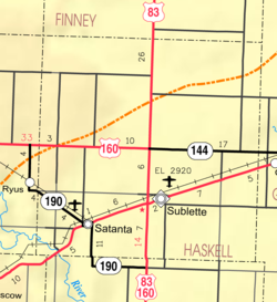 KDOT map of Haskell County (legend)