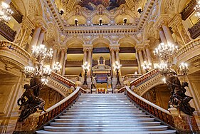 Monumental stairway of the palais Garnier opera in Paris.jpg