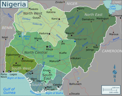 ナイジェリアの地図