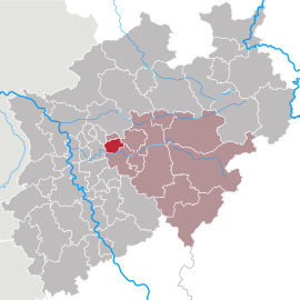 Poloha mesta Bochum v rámci spolkovej krajiny Severné Porýnie - Vestfálsko