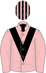 Pink, black chevron, striped cap