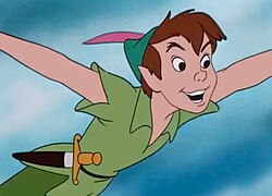 Peter Pan, as he appears in Walt Disney's film adaptation (1953) Peter Pan disney.jpg