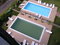 The pool on top is clean, the pool on the bottom is dirty