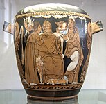 «Приготування нареченої до весілля», піксида, Сицилія, 330-320 рр. до н.е.