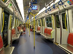 The interior of a West Rail line SP1900 EMU