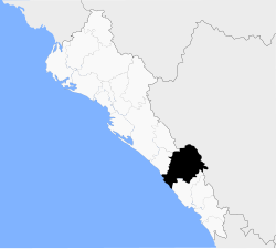 Location o the municipality in Sinaloa